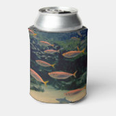 ピンクの魚のショール水中写真パーソナライズされた 缶クーラー (缶裏面)