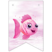 ピンクの魚のバンティング国旗 バンティングフラッグ (第1の旗)