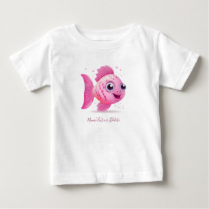 ピンクの魚のベビーTシャツ ベビーTシャツ
