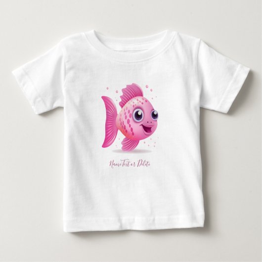 ピンクの魚のベビーTシャツ ベビーTシャツ (正面)