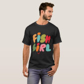 ピンクの魚の娘 Tシャツ (正面フル)