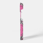 ピンクの魚柄 iPhoneケース (左側面)