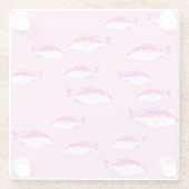 ピンクの魚 ガラスコースター (裏面)