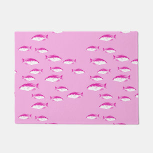 ピンクの魚 ドアマット