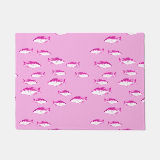 ピンクの魚 ドアマット (正面)