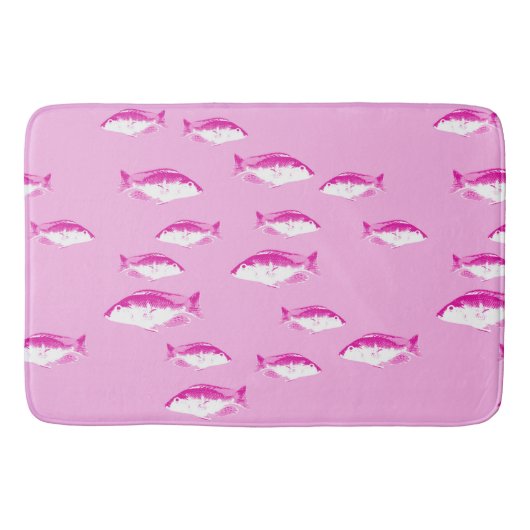 ピンクの魚 バスマット (正面)