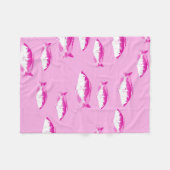 ピンクの魚 フリースブランケット (正面(横))