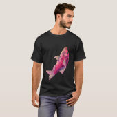 ピンクの魚、魚 Tシャツ (正面フル)