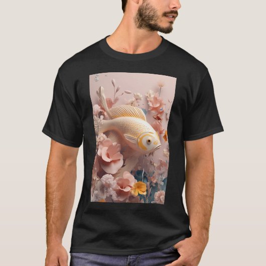 ピンクの魚 Tシャツ (正面)