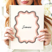 ピンクの鱗片状の波状フレーム名前をカスタムする プランナー手帳