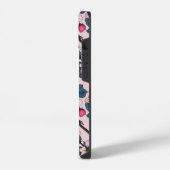 ピンクの鳥と花 iPhoneケース (左側面)