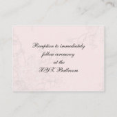 ピンクの鳥のケージ、愛の鳥の結婚式のレセプションカード エンクロージャーカード (裏面)