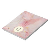 ピンクの鳥のモノグラム ノートパッド (回転)