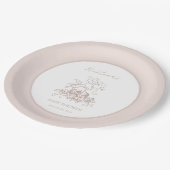 ピンクの鳥の巣ベビーシャワー ペーパープレート (アングル)