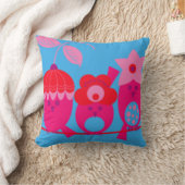 ピンクの鳥の豪華なデザイナー枕byセレニティギフト クッション (ブランケット)