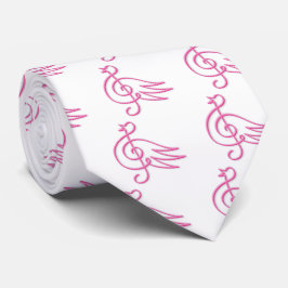 ピンクの鳥の音楽 ネクタイ