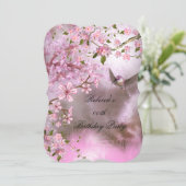 ピンクの鳥アジアの花生誕生会 招待状 (スタンド正面)