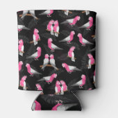 ピンクの鳥ガラのコカトゥー模様 缶クーラー (裏面)