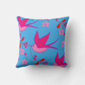 ピンクの鳥ミックス&マッチデザイナーピロー – ギフト クッション (裏面)