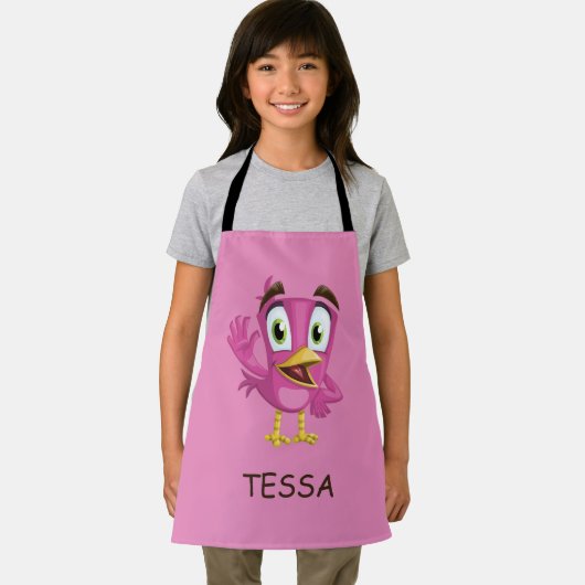 ピンクの鳥 エプロン (インサイチュ)