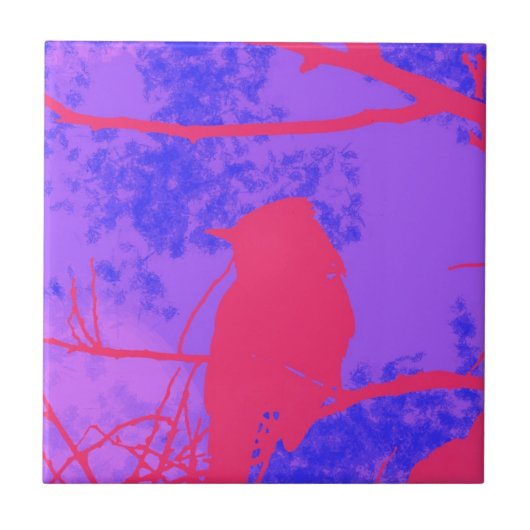 ピンクの鳥 タイル (正面)