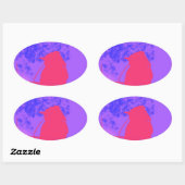 ピンクの鳥 楕円形シール (シート)