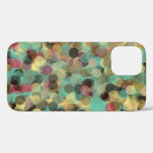 ピンクの黄緑と青の円のパターン抽象芸術 Case-Mate iPhoneケース (裏面 (横))