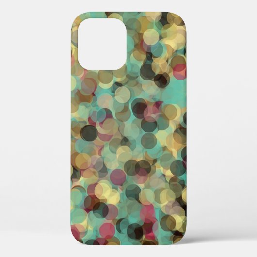 ピンクの黄緑と青の円のパターン抽象芸術 Case-Mate iPhoneケース (裏面)