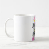 ピンクの黄色い女の子 コーヒーマグカップ (左)