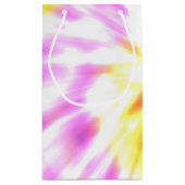 ピンクの黄色い絞り染め スモールペーパーバッグ (裏面)