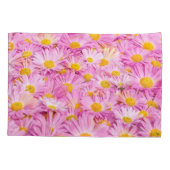 ピンクの黄色い花シームレスな背景 枕カバー (裏面)