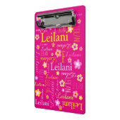 ピンクの黄色のグラフィックカスタムフラワーの女の子レイラニ ミニクリップボード (アングル2)