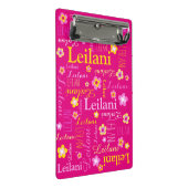 ピンクの黄色のグラフィックカスタムフラワーの女の子レイラニ ミニクリップボード (アングル)