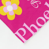 ピンクの黄色の女の子の名前フラワーグラフィックブランケット フリースブランケット (角)
