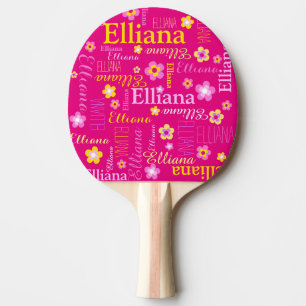 ピンクの黄色の女の子の名前Elliana意味 卓球ラケット