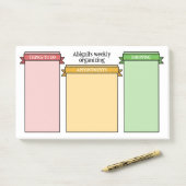 ピンクの黄色の緑のかわいいリボンラベルあなたの週 ポストイット (デスク)