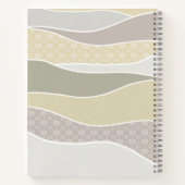 ピンクの黄色の緑の曲線ストライプ抽象芸術波名 ノートブック (裏面)