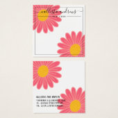 ピンクの黄色の花カーシブイヤリングディスプレイカード (正面&裏面)