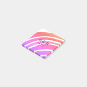 ピンクの黄色の虹を追加カップル名の場所の都市結婚 ポストイット (アングル)