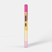ピンクの黄色カスタムの夏の色のブロックストライプ SAMSUNG GALAXYケース (右側面)