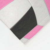 ピンクの黒いガーリースポーツルーム私はバレーボールが大好き フリースブランケット (角)