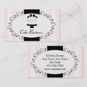 ピンクの黒いケーキのベーカリーの名刺 名刺 (正面/裏面)