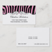 ピンクの黒いシマウマのピンクのダイヤモンドの華美な銀Sw 名刺 (正面/裏面)