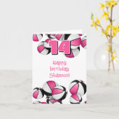 ピンクの黒いバスケットボール女の子スポーツ誕生日 カード (黄色い花)