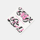 ピンクの黒いバレーボールパーティーの女の子の誕生日 スタンダードカクテルナプキン (角)