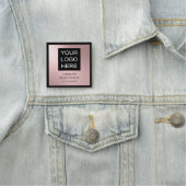 ピンクの黒いビジネス従業員名タイトルロゴ 名札 (インサイチュ)