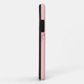 ピンクの黒いフローラ蝶のカスタマイズ可能なケース Case-Mate iPhoneケース (裏面/右)