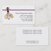 ピンクの黒いベーキングの名刺 名刺 (正面/裏面)