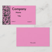 ピンクの黒いレースフェミニン 名刺 (正面/裏面)