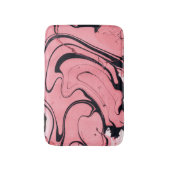 ピンクの黒い大理石の手を描く バスマット (正面縦)